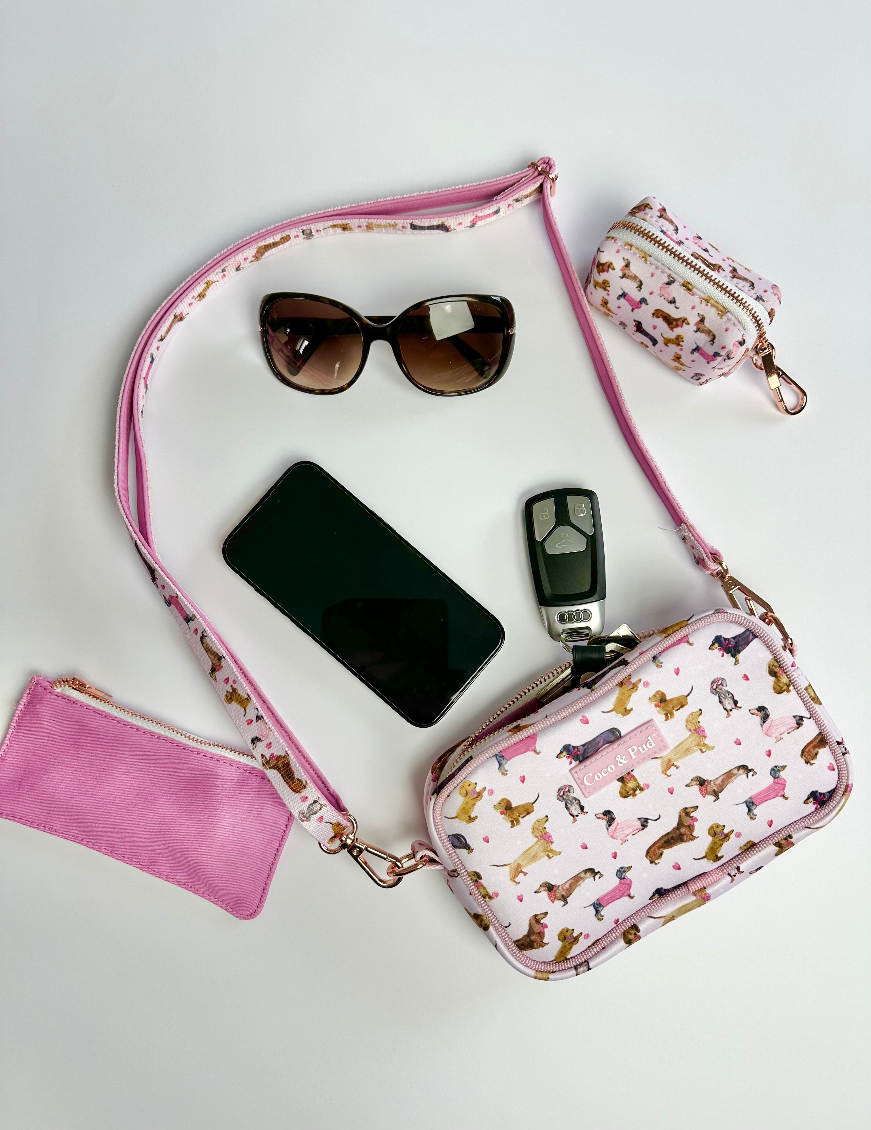 Doxie Rose 'Dog Walking' Crossbody/Waist Bag