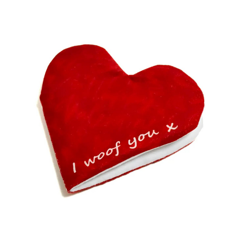 Coco & Pud I Woof You Valentine's Day Heart Card Dog Toy - Catwalk Dog