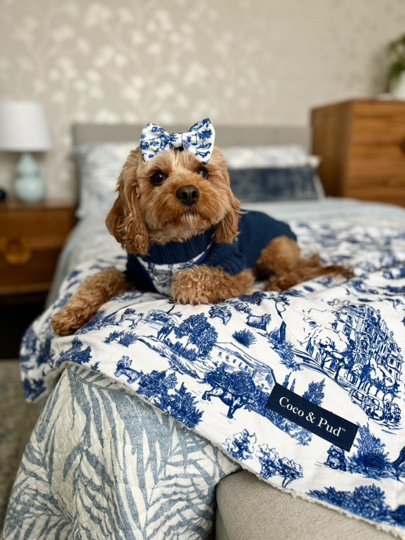 Toile de Chien Navy Luxe Pet Blanket