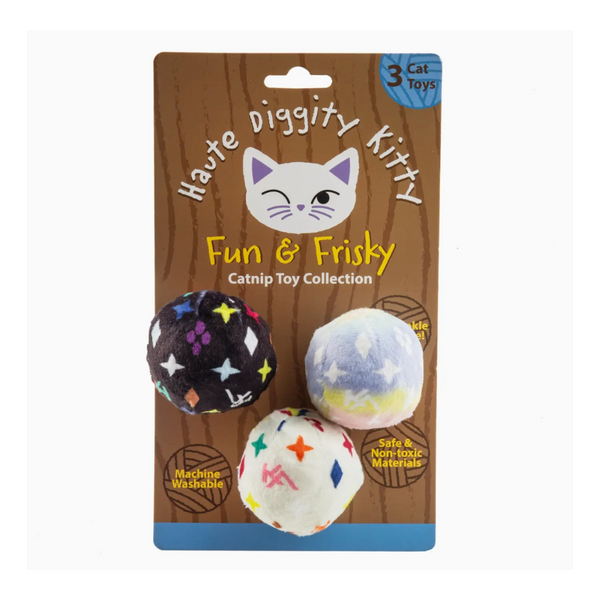 Coco & Pud Kitty Vuiton Balls (Monogram) Organic Catnip Cat Toys