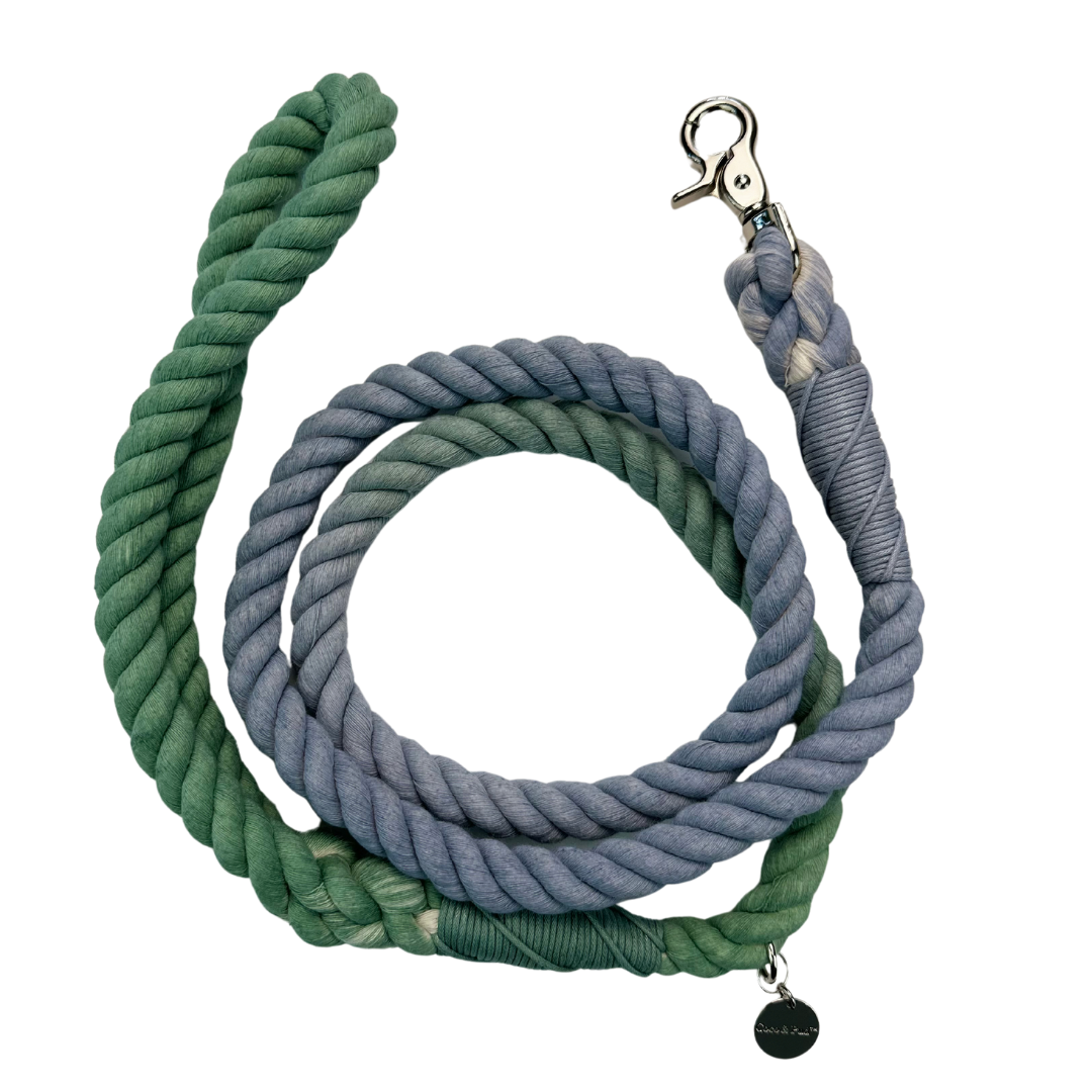 Olive/Grey Rope Dog Lead/ Leash by Coco & Pud