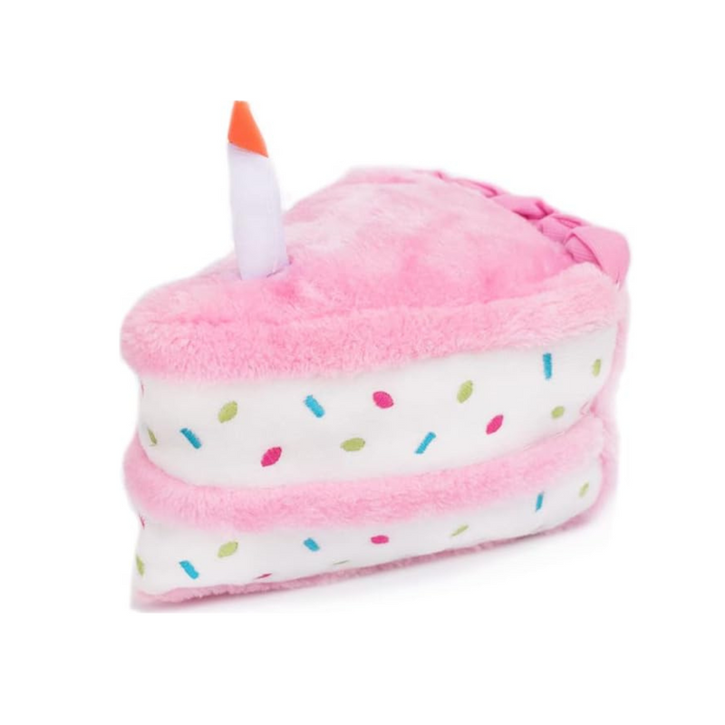Coco & Pud Pink Birthday Cake Slice Dog Toy
