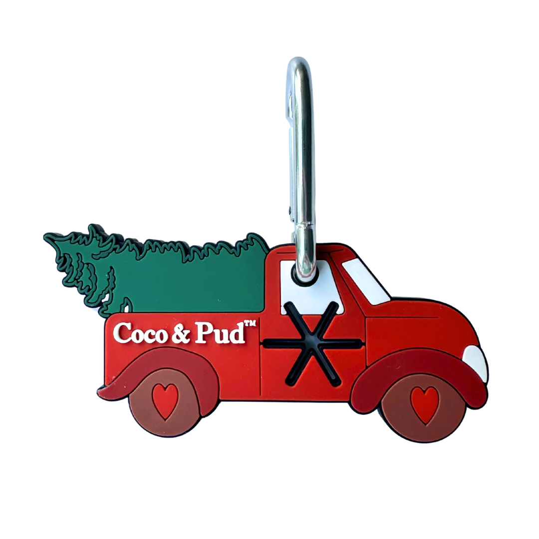 Coco & Pud Christmas Red Truck Poop Bag Carrier