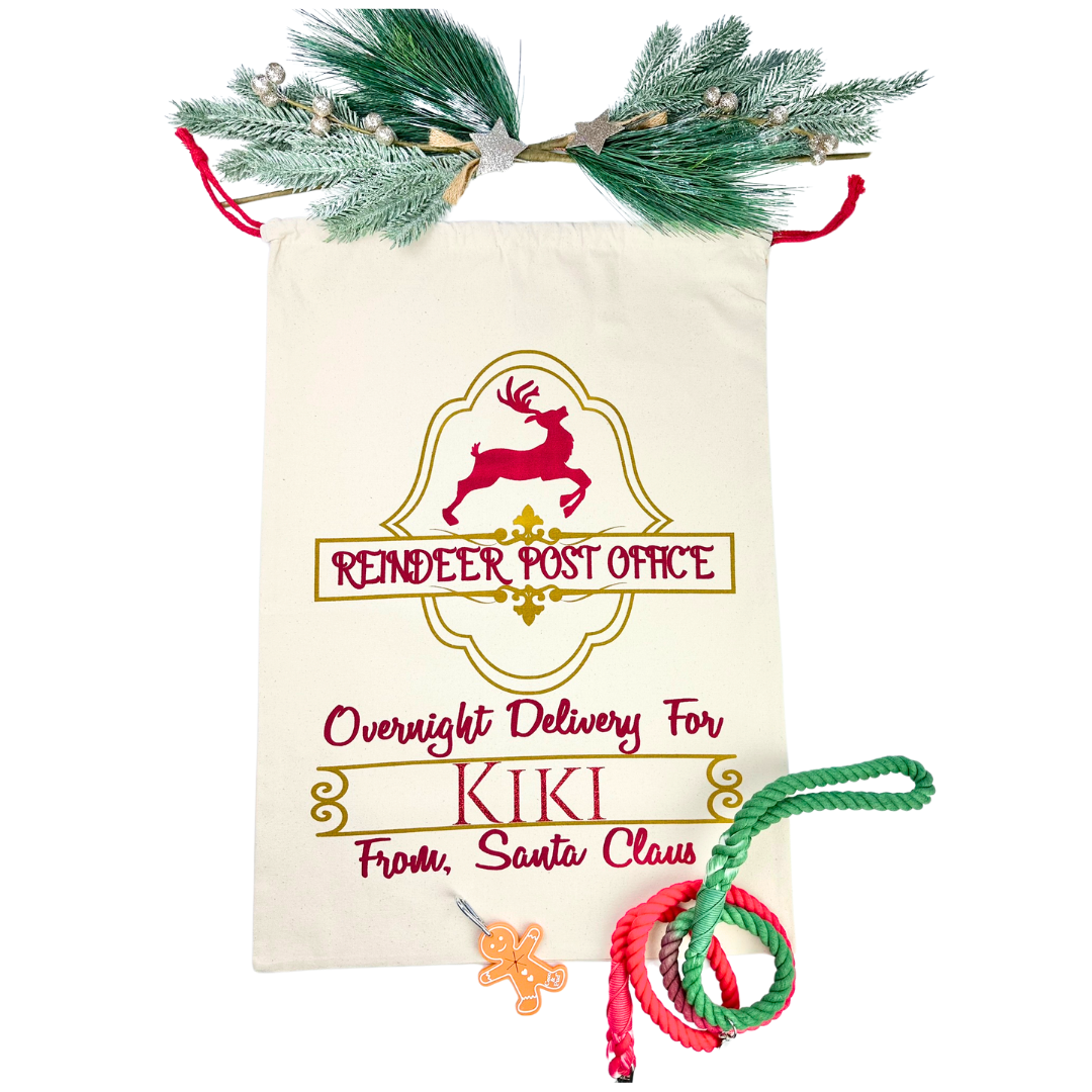 Christmas Personalised Pet Santa Sack - Reindeer Post Office