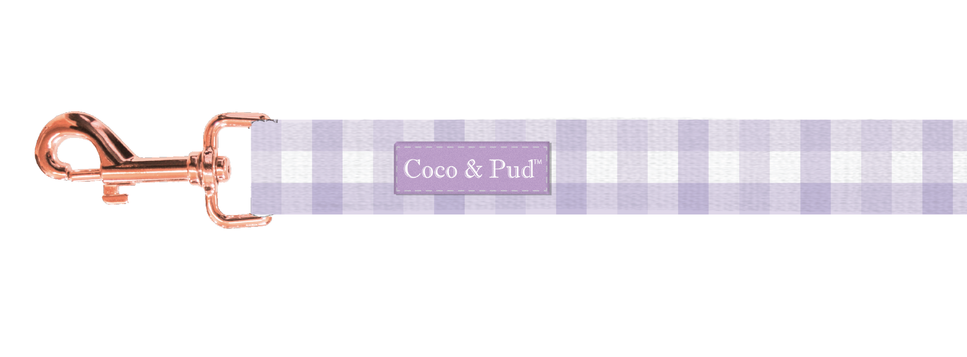 Coco & Pud Gingham Lilac Cat Lead