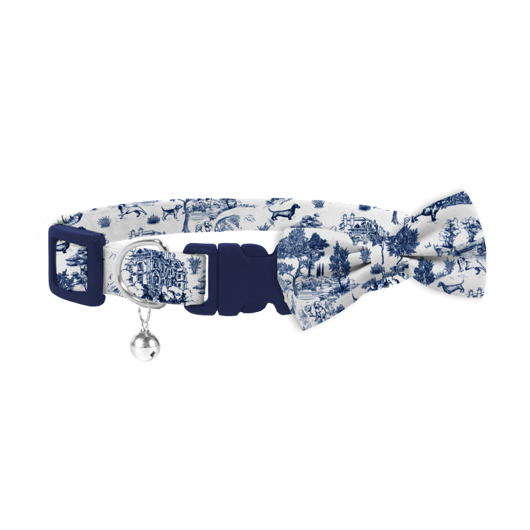 Toile de Chien Navy Cat Safety Collar & Bell