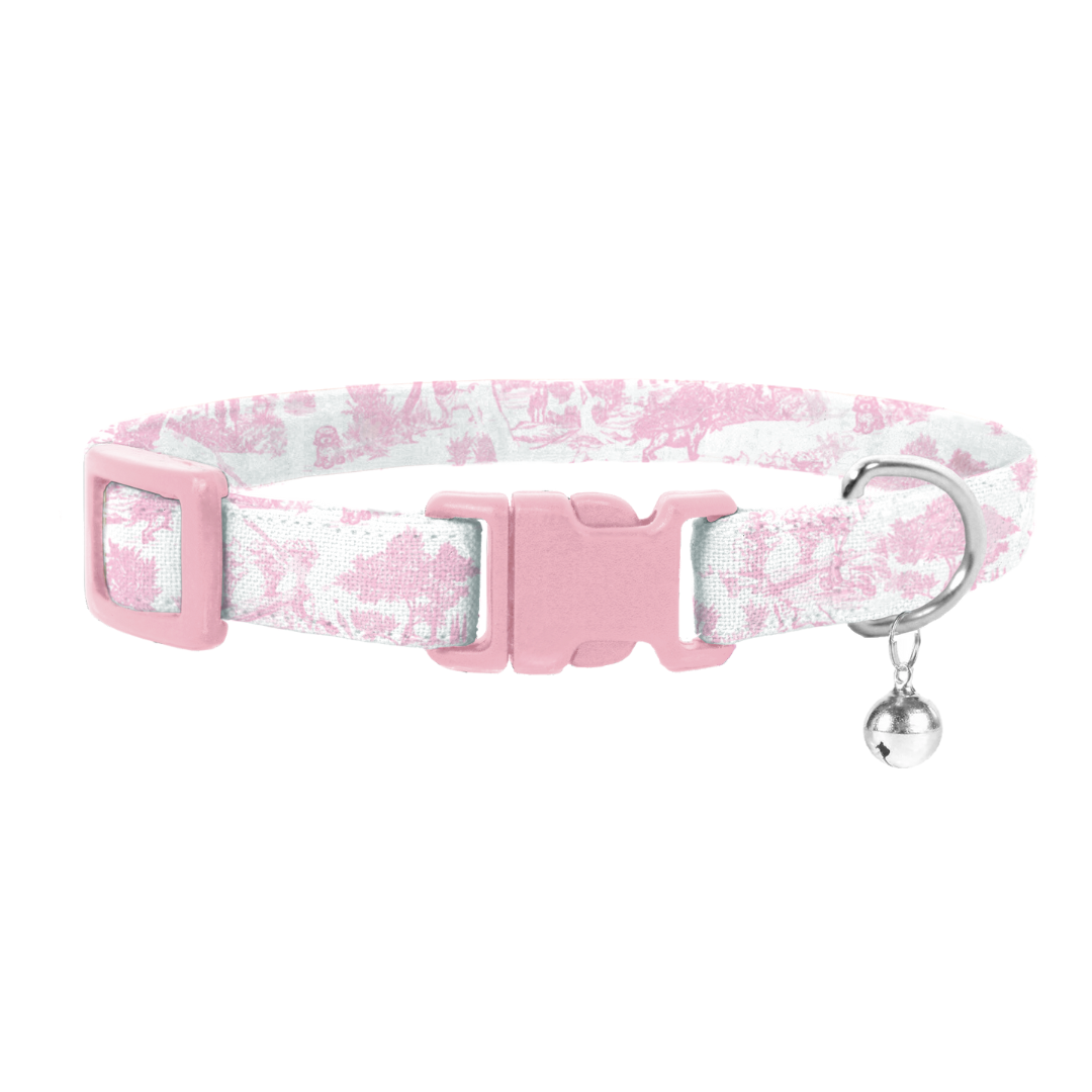 Coco & Pud Toile de Chien Rose Cat Safety Collar & Bell
