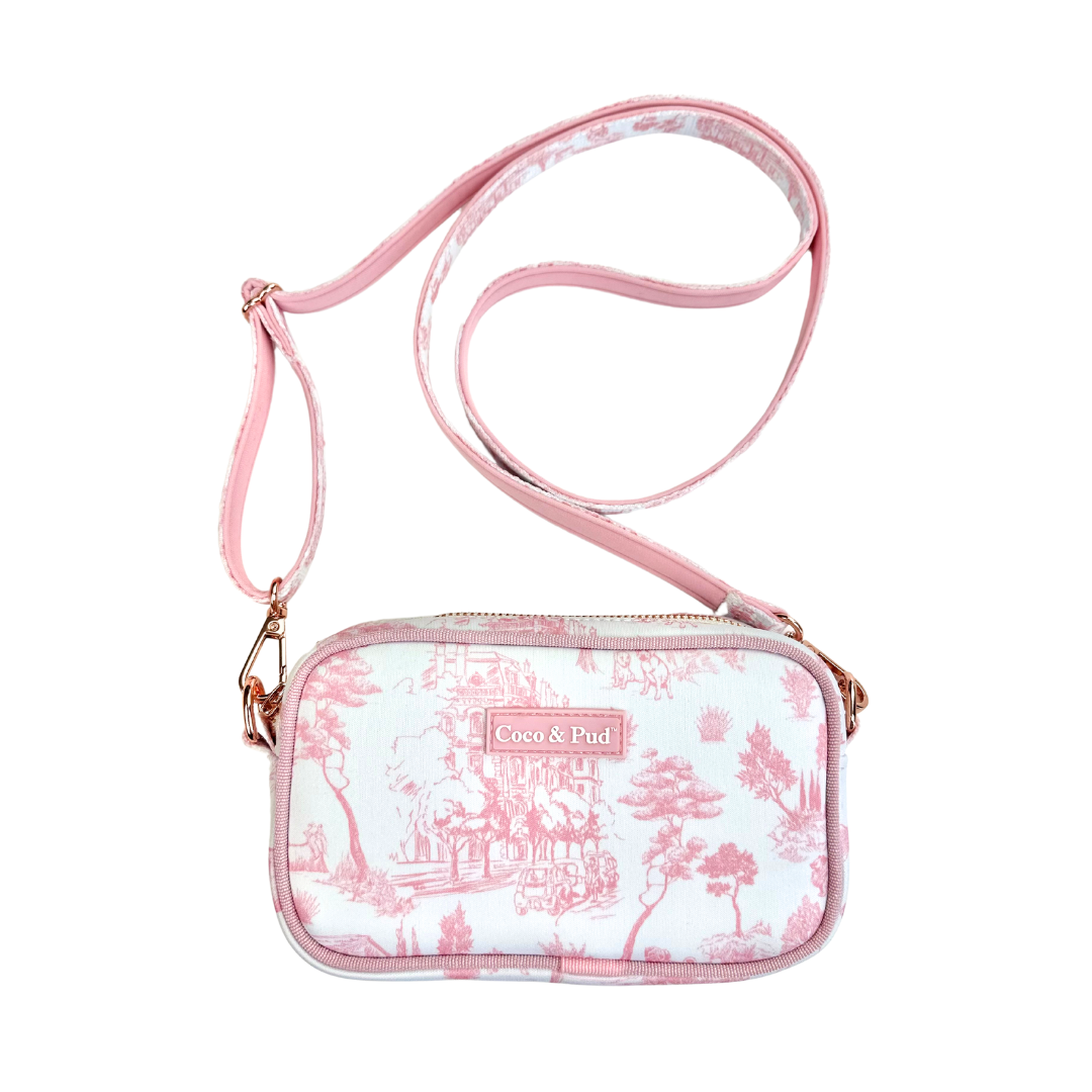 Coco and Pud Toile de Chien Rose 'Dog Walking' Crossbody/Waist Bag