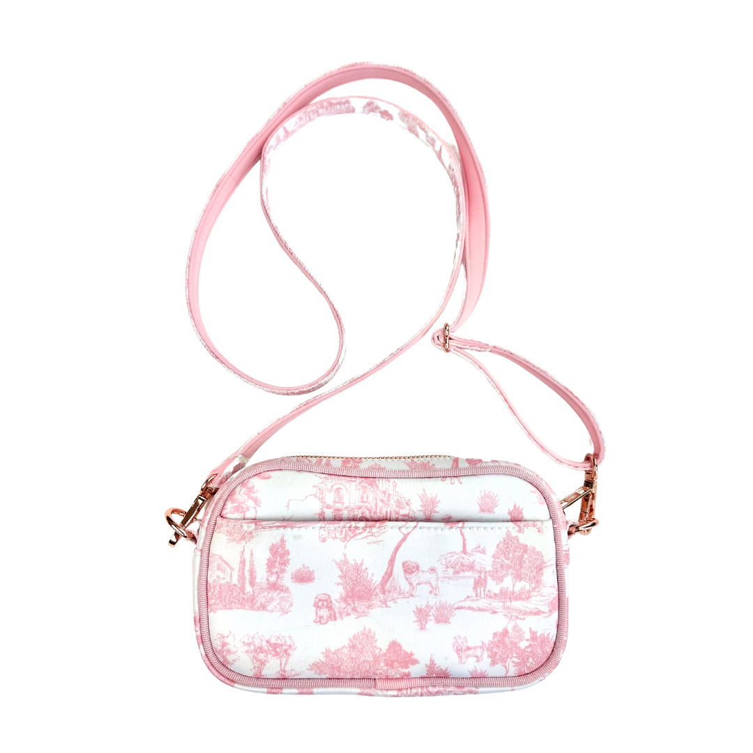 Coco and Pud Toile de Chien Rose 'Dog Walking' Crossbody/Waist Bag