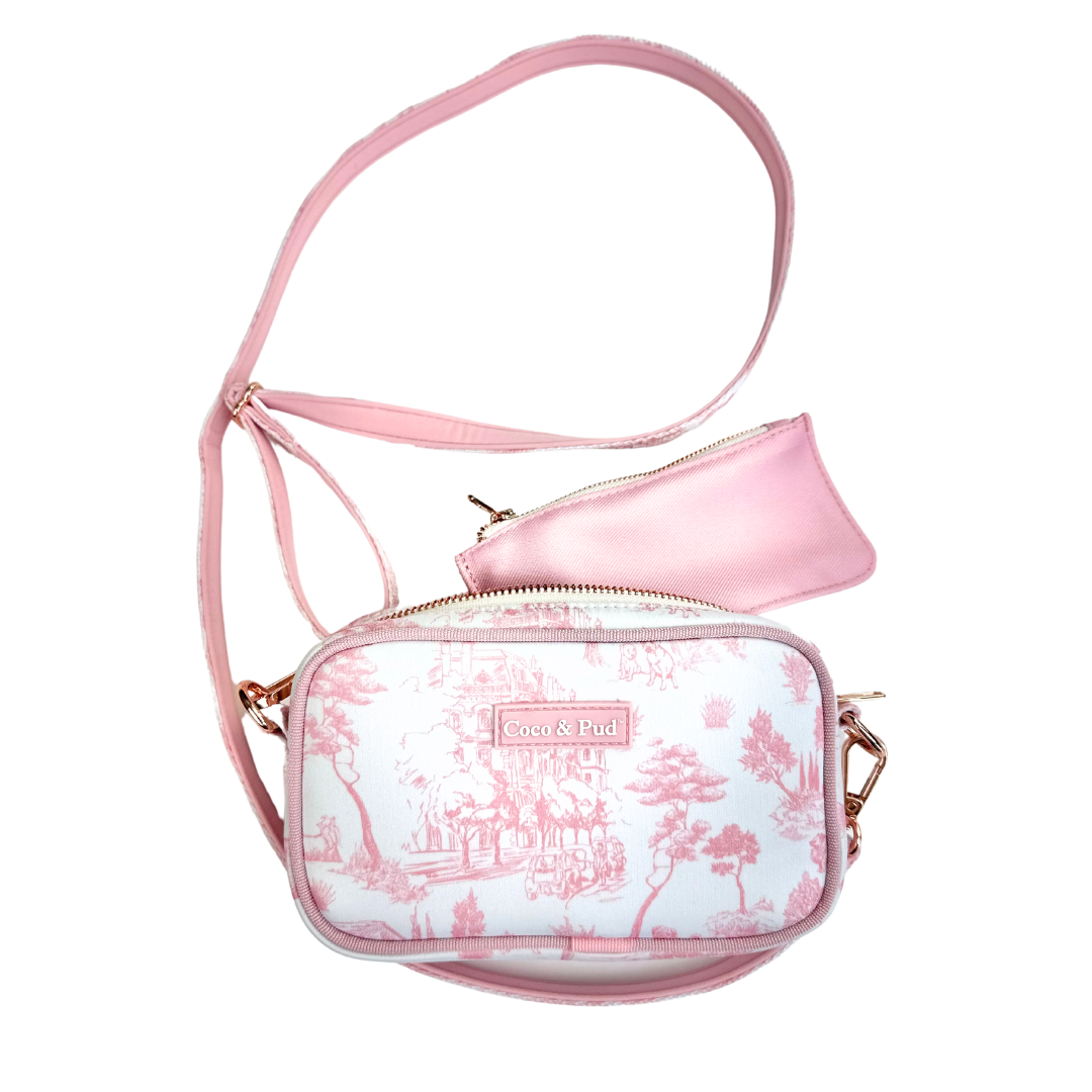 Coco and Pud Toile de Chien Rose 'Dog Walking' Crossbody/Waist Bag