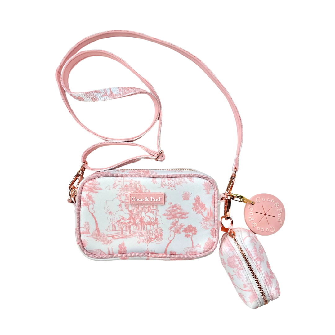 Coco and Pud Toile de Chien Rose 'Dog Walking' Crossbody/Waist Bag