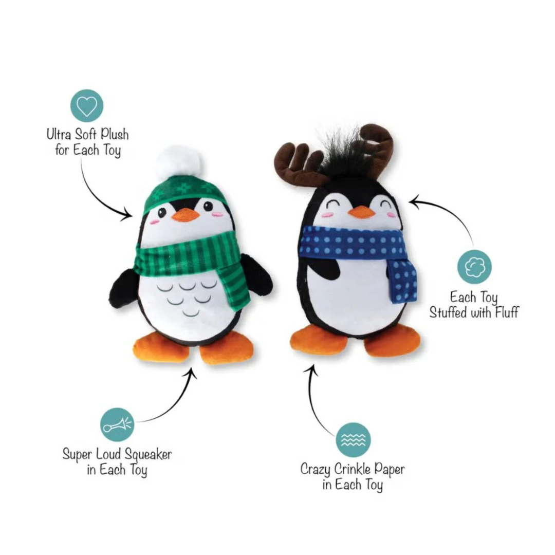 Winter Waddle Land Plush Christmas Dog Toy Set