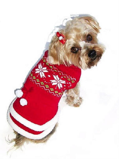 Coco & Pud Christmas Snowflake & Pom Pom Dog Sweater - Coco & Pud