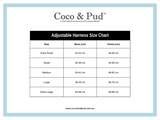 Coco & Pud Oodles of Fun Adjustable Dog Harness Size Chart 