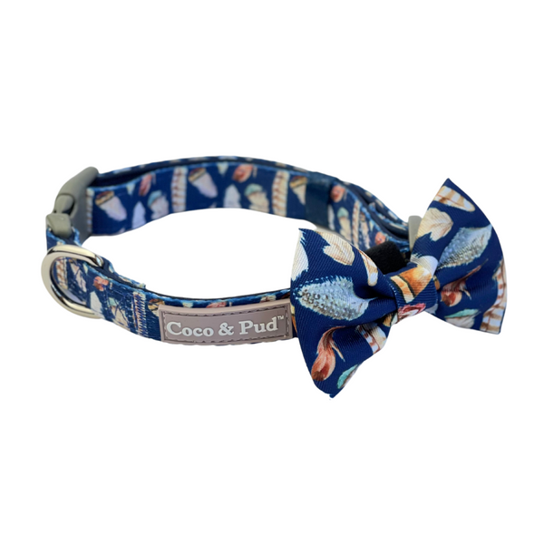 Coco & Pud Birds Of A Feather Dog Collar & Bow tie