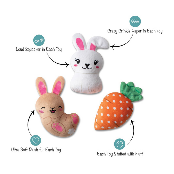 Fringe Studio Can't Stop The Hop Mini Dog Toy details - Coco & Pud