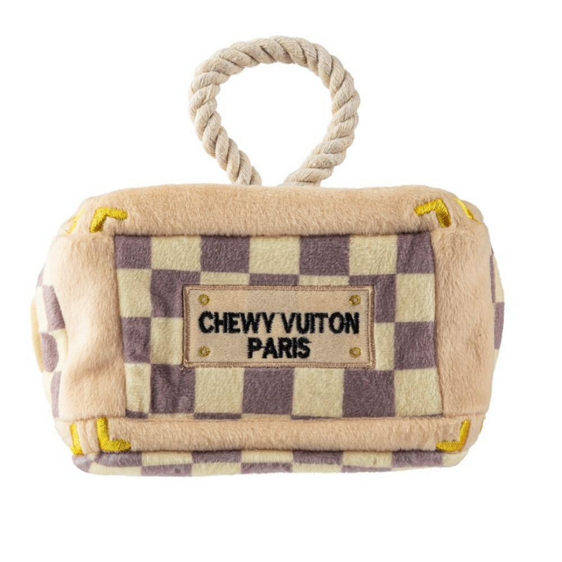 Dog Toy - Checker Chewy Vuitton Handbag