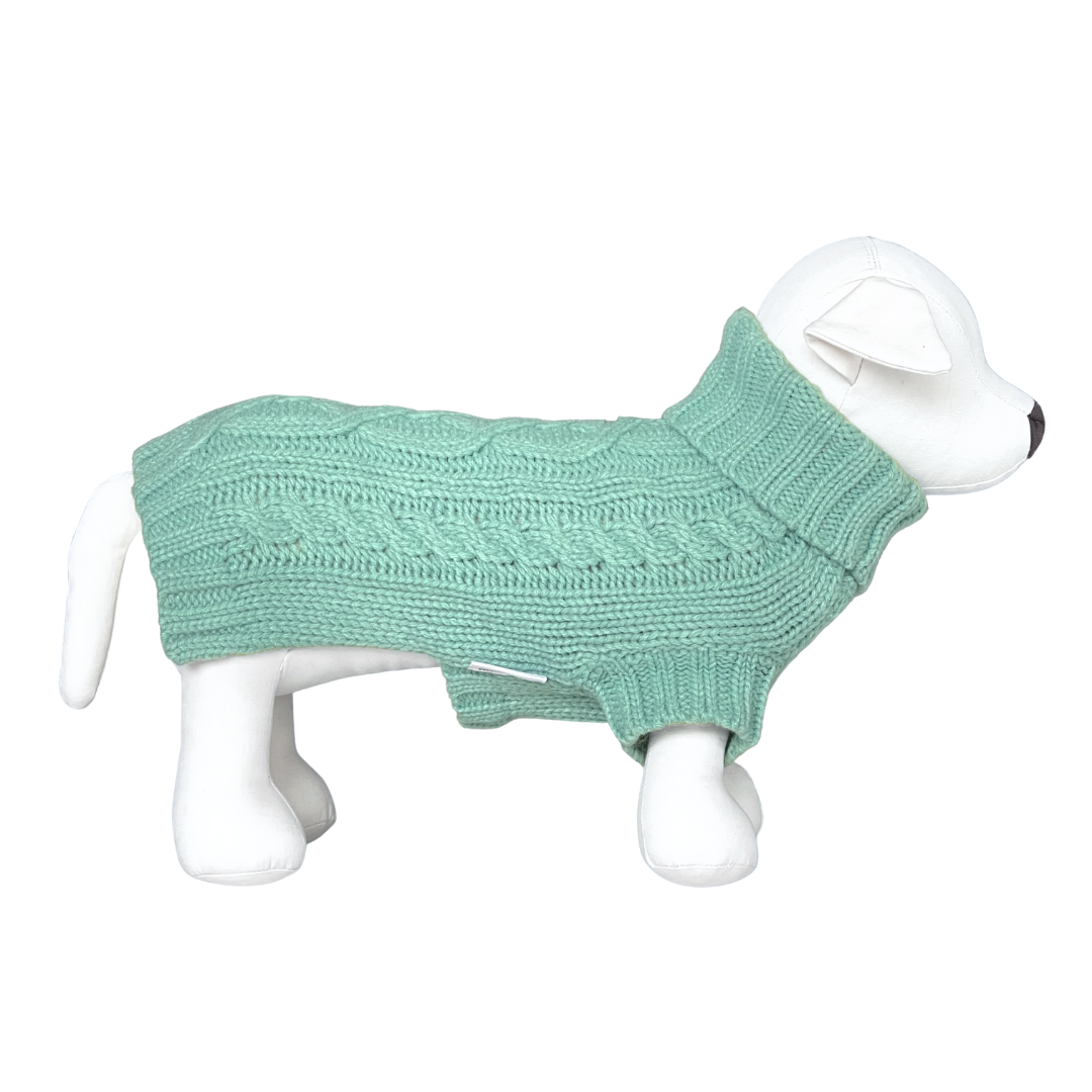 Coco Cable Dog Sweater/ Dog Jumper - Azure