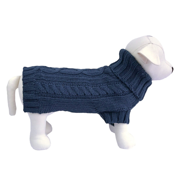 Coco & Pud Cabel Knit Dog Sweater - French Navy