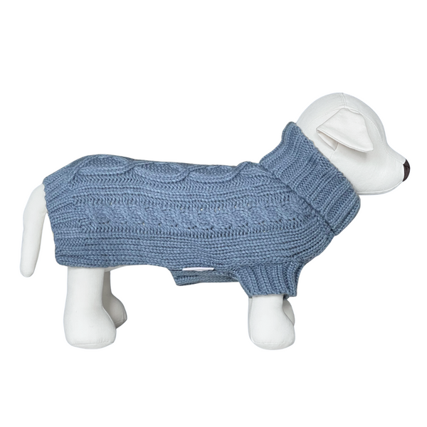 Coco & Pud Coco Cable Dog Sweater - Boathouse Blue