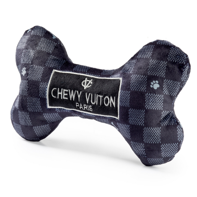 Checker Chewy Vuiton Bone Dog Toy, Dog Toys