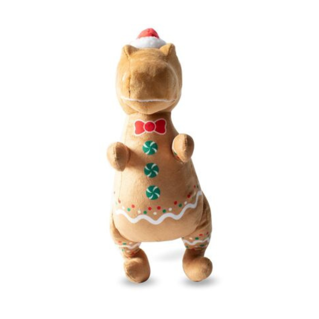 Coco & Pud Cookie-Saurus Christmas T-Rex Dinosaur Dog Toy - Fringe Studios