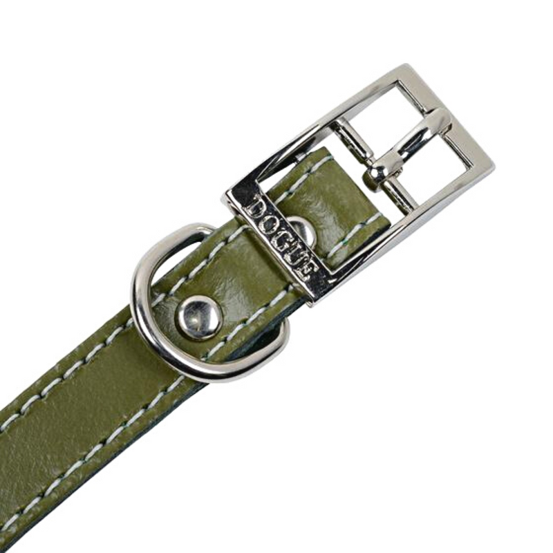 Coco & Pud Dogue Classic Stitch Dog Collar details - Forest Green - Australian made