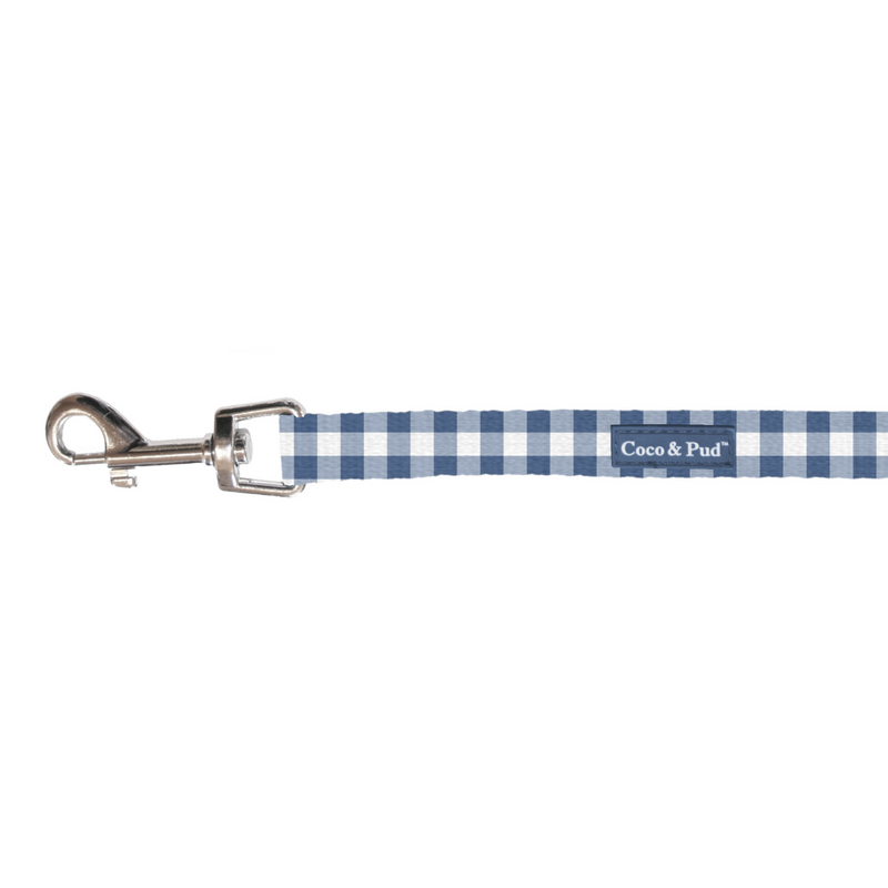 Coco & Pud Gingham French Navy Cat Lead
