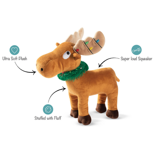 Coco & Pud Merry Chrismoose Dog Toy - Fringe Studios details