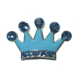 Crown Crystal Slide Charm - Light Blue - Coco & Pud