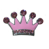 Crown Crystal Slide Charm - Pink - Coco & Pud