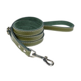Coco & Pud Dogue Classic Stitch Dog Lead - Forest Green