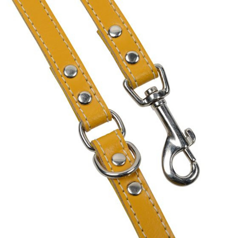 Coco & Pud Dogue Classic Stitch Leather Dog Lead details - Mustard