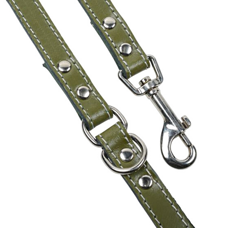 Coco & Pud Dogue Classic Stitch Dog Lead details - Forest Green