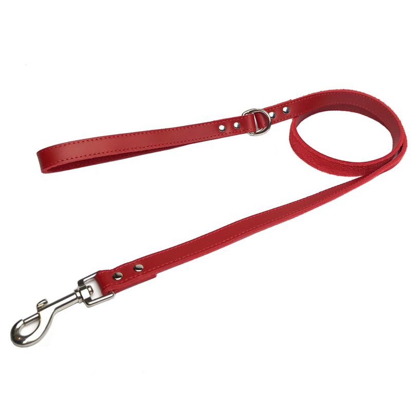 DOGUE Plain Jane Leather Dog Lead - Red