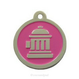 Fire Hydrant ID Tag - Pink & Silver - Coco & Pud