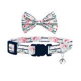 Coco & Pud Floral Blooms Cat Collar & Bow tie