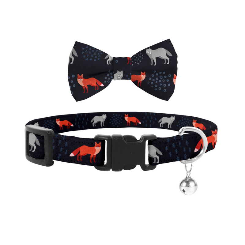 Coco & Pud Fox & Friends Cat Collar & Bow Tie