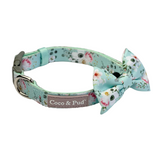 Coco & Pud French Azure Dog Collar & Bow tie