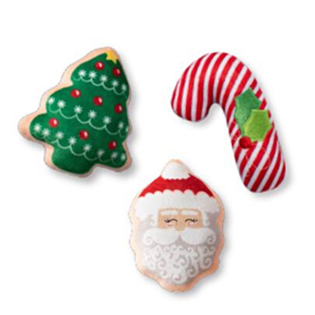 Coco & Pud Christmas Holiday Plush Dog Toy- Dear Santa 3 Minis Fringe Studio