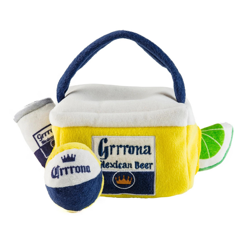 Coco & Pud Grrrona Beer Interactive Cooler Dog Toy - Haute Diggity Dog