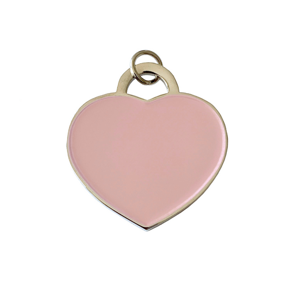 Coco & Pud Audrey Heart Dog ID Tag Silver/Pink