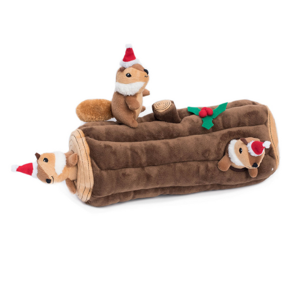 Coco & Pud Holiday Burrow Yule Log Dog Toy - Zippy Paws