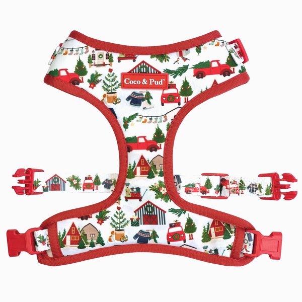 Coco & Pud Home For Christmas Adjustable Dog Harness - Front