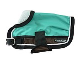 Waterproof Dog Coat 3022- Teal & Chocolate with piping - Coco & Pud