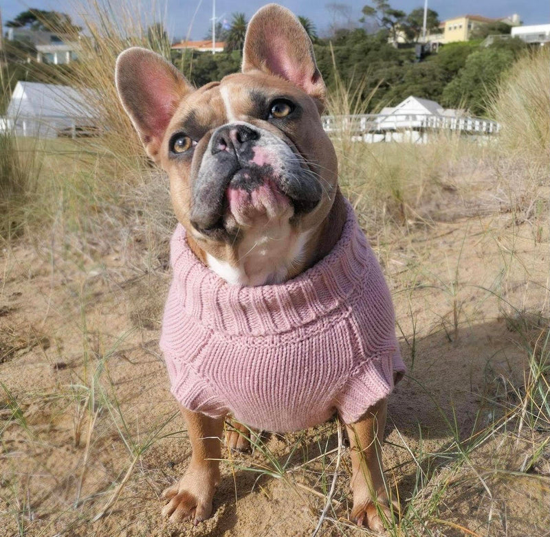 Miss Milly in Coco & Pud Coco Cable Sweater Rose
