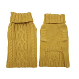 Coco & Pud Cable Dog Sweater Mustard Front & Reverse