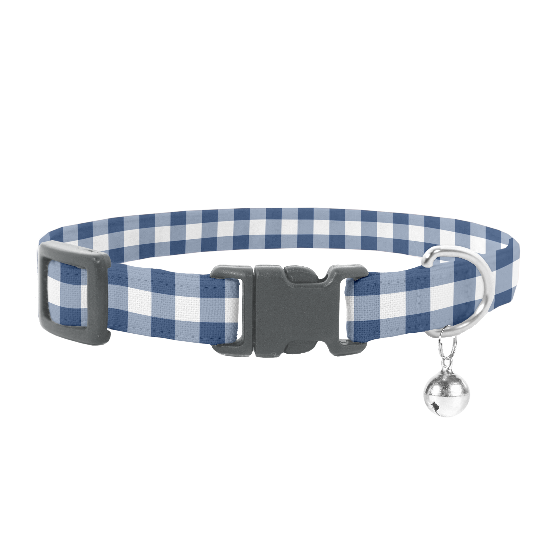 Coco & Pud Gingham French Navy Cat Safety Collar