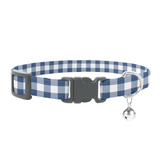 Coco & Pud Gingham French Navy Cat Safety Collar