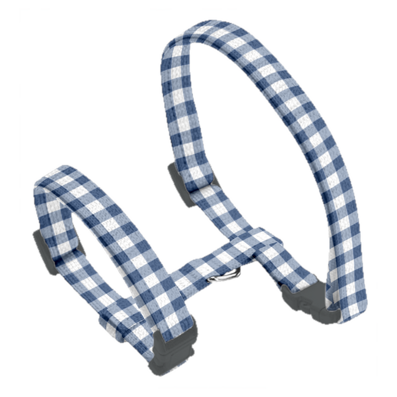 Coco & Pud Gingham French Navy Cat Harness